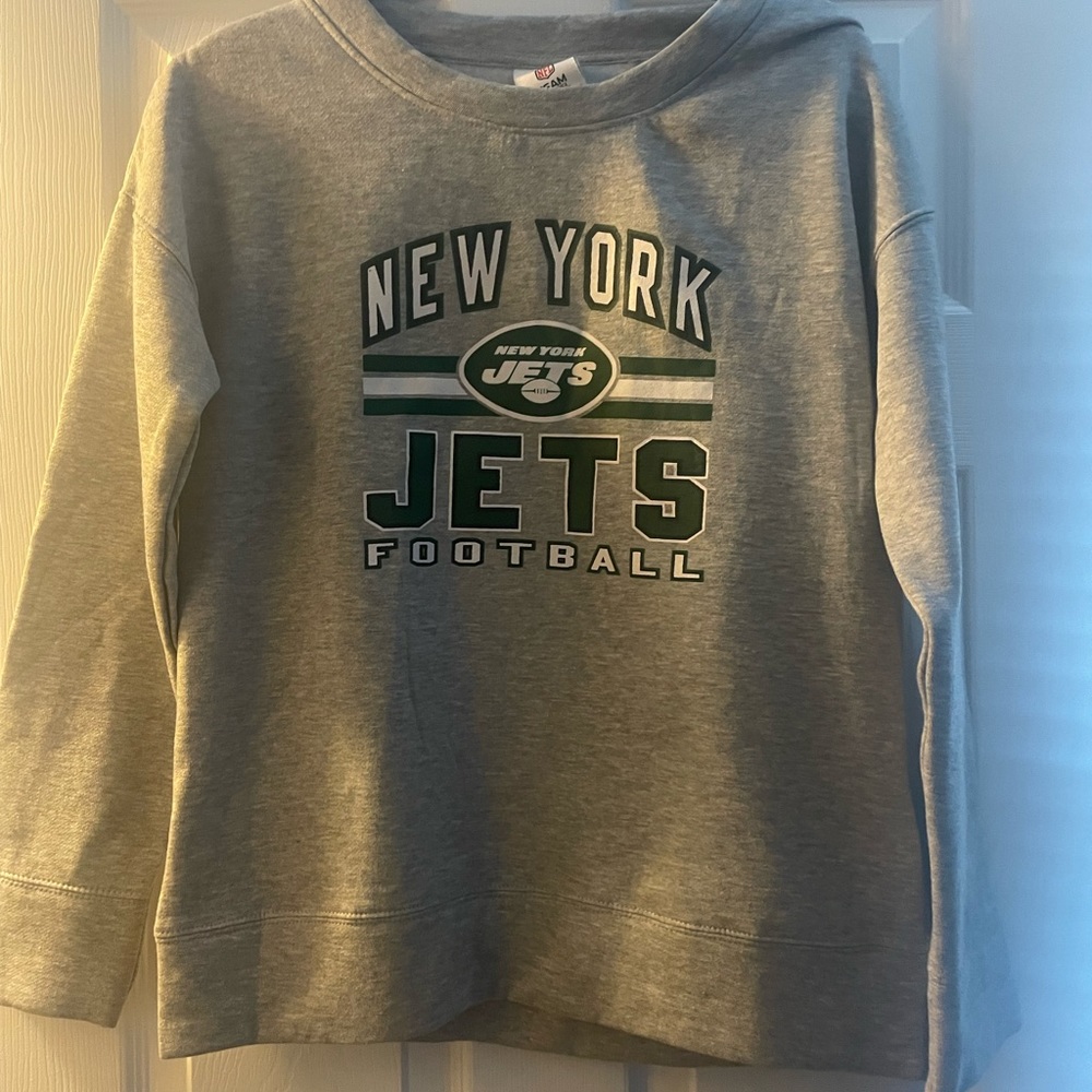 NFL New York Jets Girls Long Sleeve Crew Neck Fleece  Sweatshirt XL 14/16 New